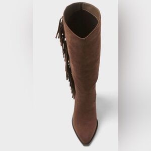 Women’s Chocolate/Patsy Tall Fringe Suede Women's Boots with memory foam 8.5 Siz